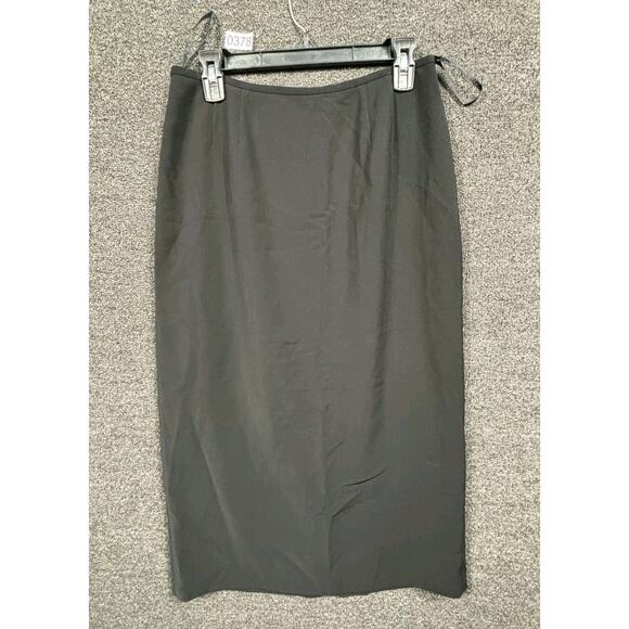 Le Suit Pencil Midi Skirt Womens Size 10P Black Pleated Bussines Casual - Picture 1 of 7